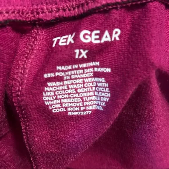 NWT Trek Gear Mid Rise Jogger berry color size 1X - Picture 7 of 10